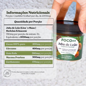 Foco++ Cogumelo funcional Juba de leão