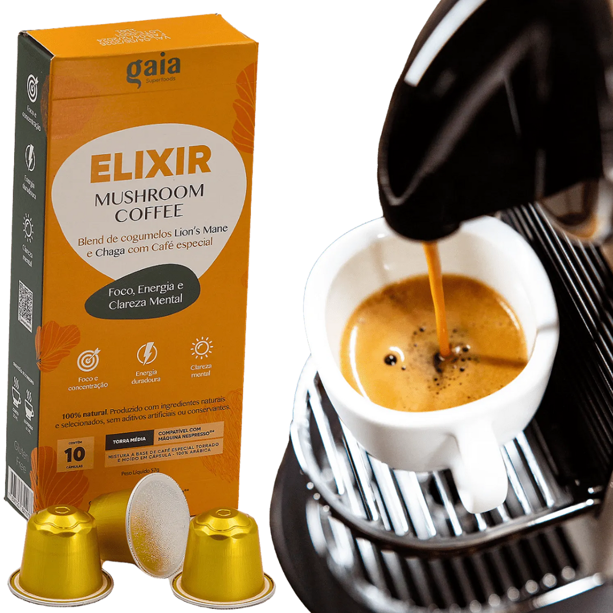 Cápsulas Café compatíveis  Nespresso - Elixir Mushroom Coffee